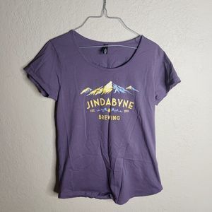 Ascolour T-Shirt Women Medium Purple Cotton Crew Neck Jindabyne Brewing